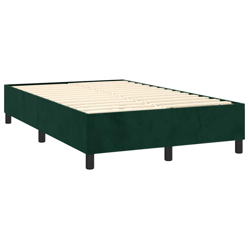 Pat box spring cu saltea, verde închis, 120x200 cm, catifea