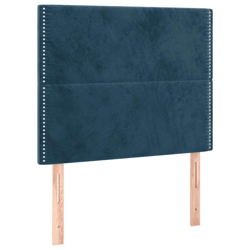 Pat box spring cu saltea, albastru închis, 120x200 cm, catifea