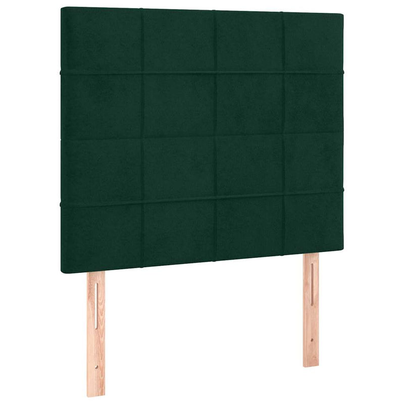 Pat box spring cu saltea, verde închis, 90x200 cm, catifea