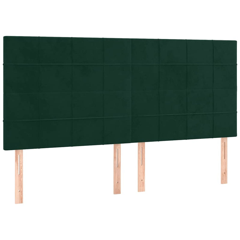 Pat box spring cu saltea, verde închis, 200x200 cm, catifea