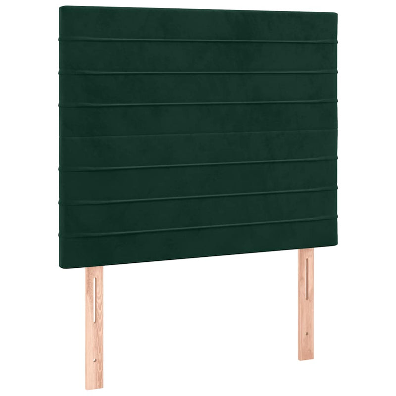Pat box spring cu saltea, verde închis, 80x200 cm, catifea