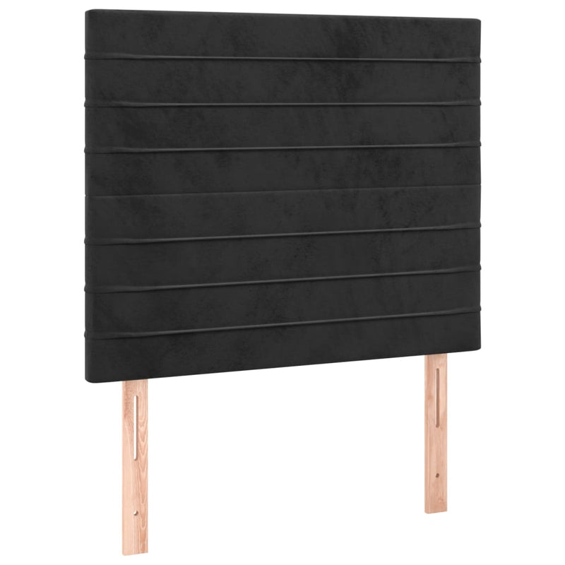 Pat box spring cu saltea, negru, 100x200 cm, catifea
