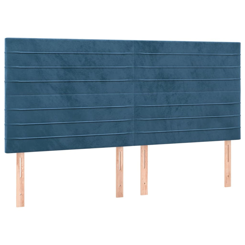 Pat box spring cu saltea, albastru închis, 200x200 cm, catifea