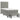 Pat box spring cu saltea, gri deschis, 90x190 cm, catifea