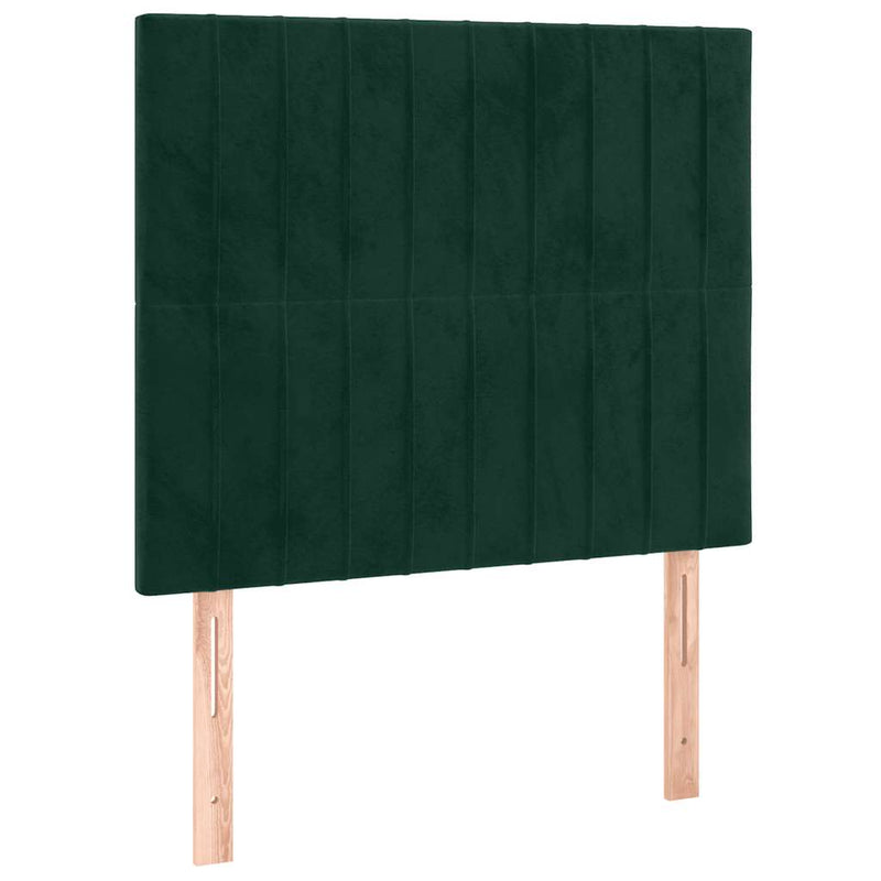 Pat box spring cu saltea, verde închis, 100x200 cm, catifea