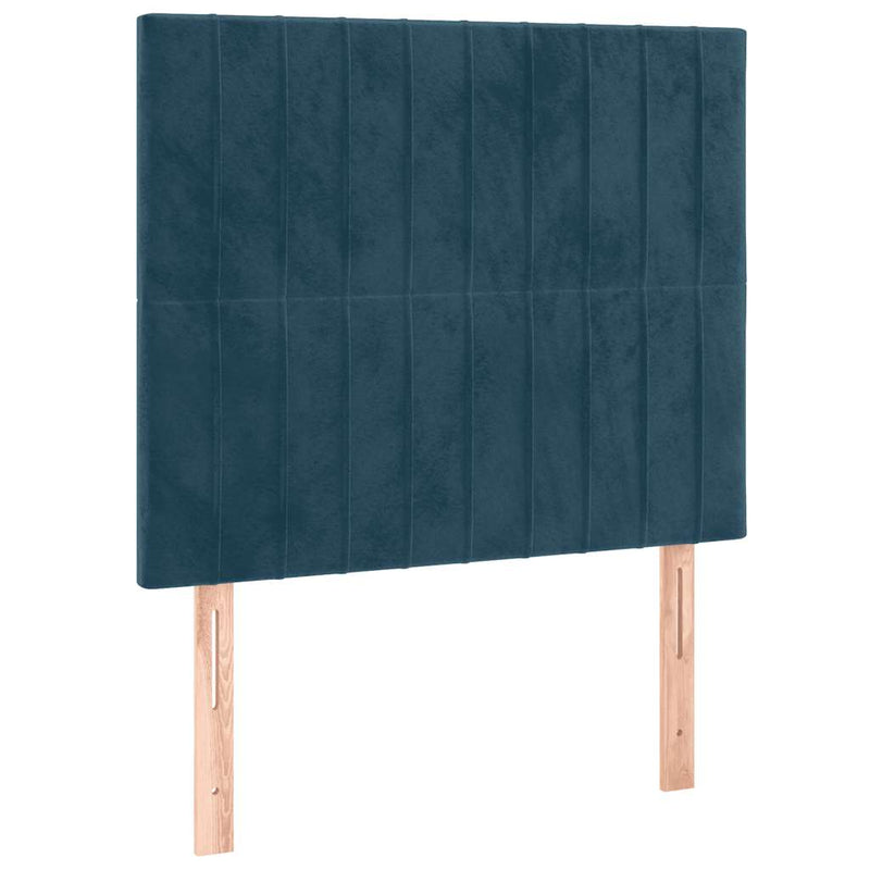 Pat box spring cu saltea, albastru închis, 120x200 cm, catifea
