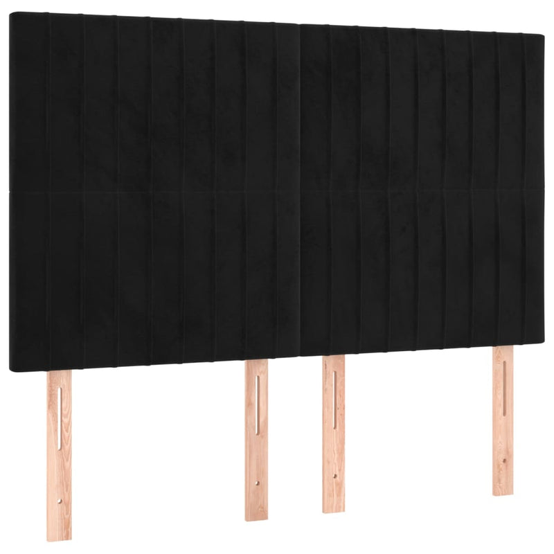 Pat box spring cu saltea, negru, 140x190 cm, catifea