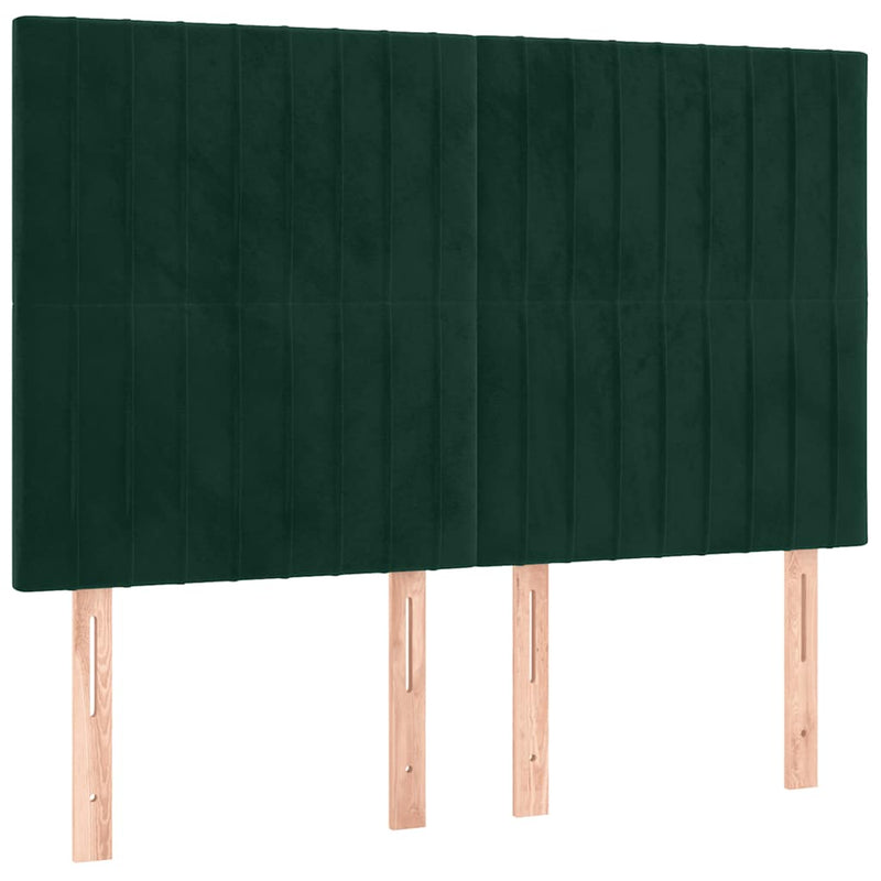 Pat box spring cu saltea, verde închis, 140x200 cm, catifea