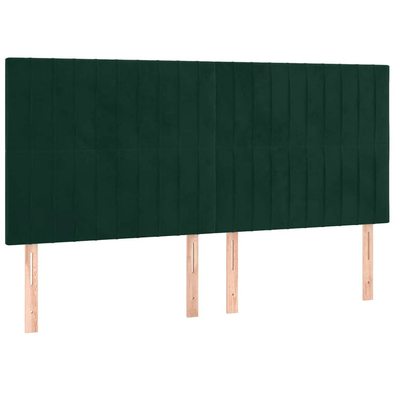 Pat box spring cu saltea, verde închis, 160x200 cm, catifea