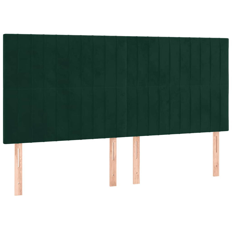 Pat box spring cu saltea, verde închis, 180x200 cm, catifea