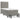Pat continental cu saltea, gri deschis, 80x200 cm, catifea