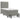 Pat box spring cu saltea, gri deschis, 90x190 cm, catifea