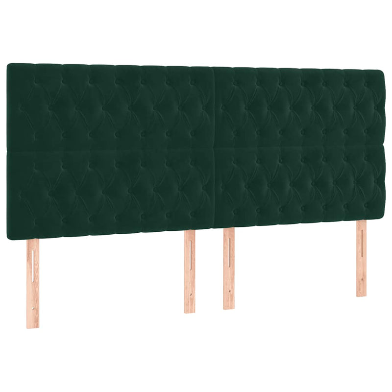 Pat box spring cu saltea, verde închis, 200x200 cm, catifea