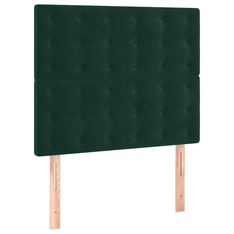 Pat box spring cu saltea, verde închis, 80x200 cm, catifea