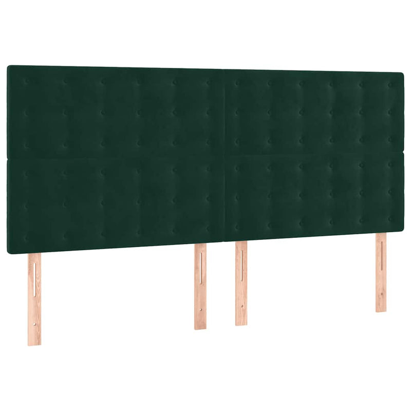 Pat box spring cu saltea, verde închis, 180x200 cm, catifea