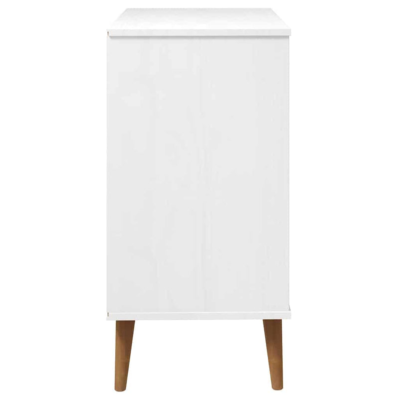 Dulap cu sertare „MOLDE” alb, 80x40x80 cm, lemn masiv de pin