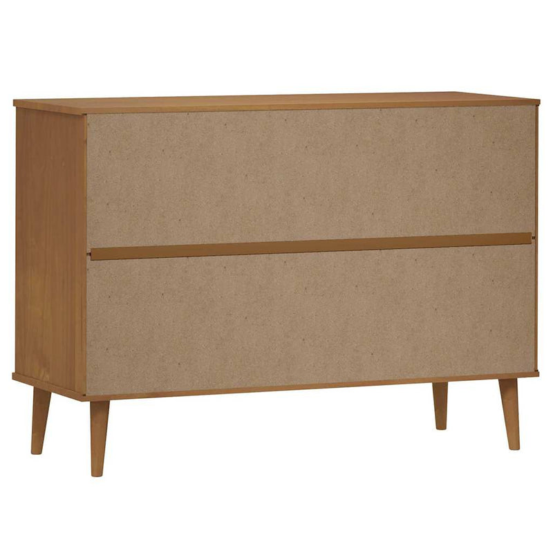 Dulap cu sertare „MOLDE”, maro, 113x40x80 cm, lemn masiv de pin
