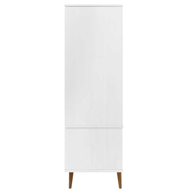 Șifonier "MOLDE", alb, 90x55x175 cm, lemn masiv de pin