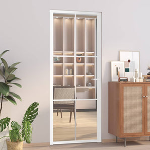 Ușă de sticlă 83 x 201,5 cm Aluminiu Alb și Transparent
