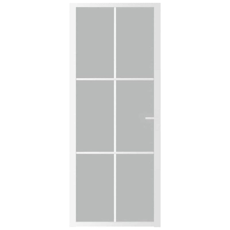 Ușă de interior, 83x201,5 cm, alb, sticlă mată și aluminiu