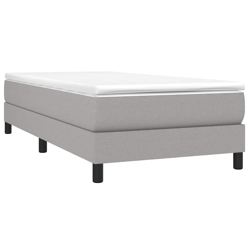 Pat box spring cu saltea, gri deschis, 80x200 cm, textil