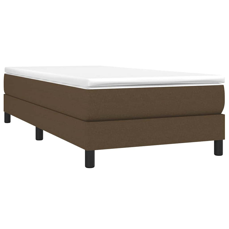 Pat box spring cu saltea, maro închis, 80x200 cm, textil