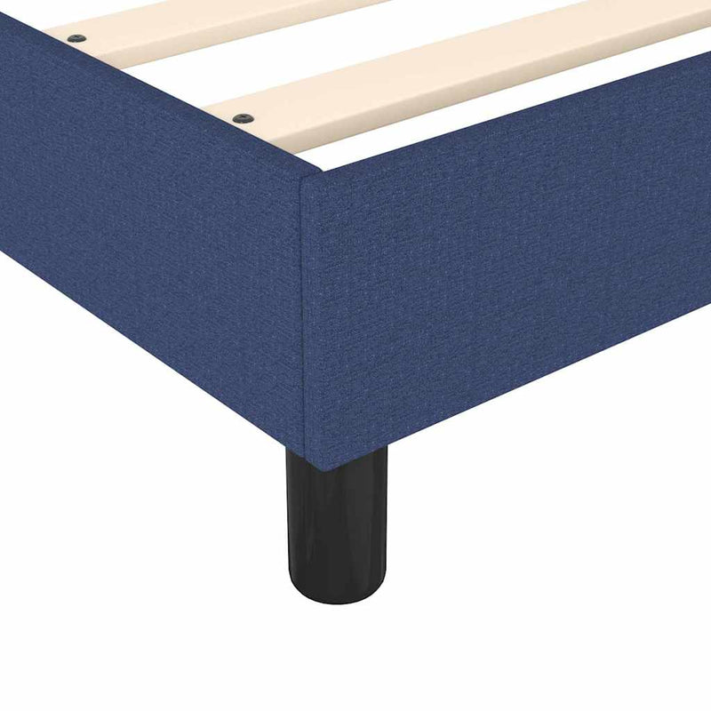 Pat box spring cu saltea, albastru, 90x190 cm, textil