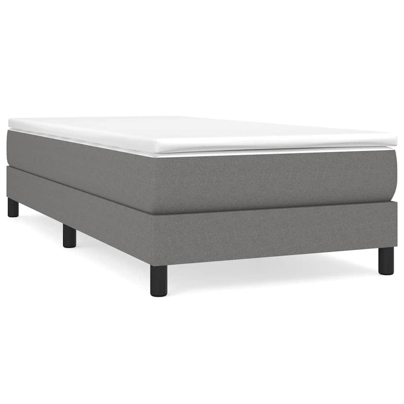 Pat box spring cu saltea, gri închis, 100x200 cm, textil