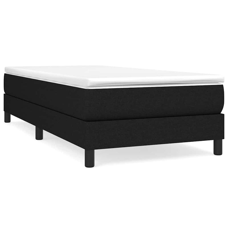 Pat box spring cu saltea, negru, 100x200 cm, textil