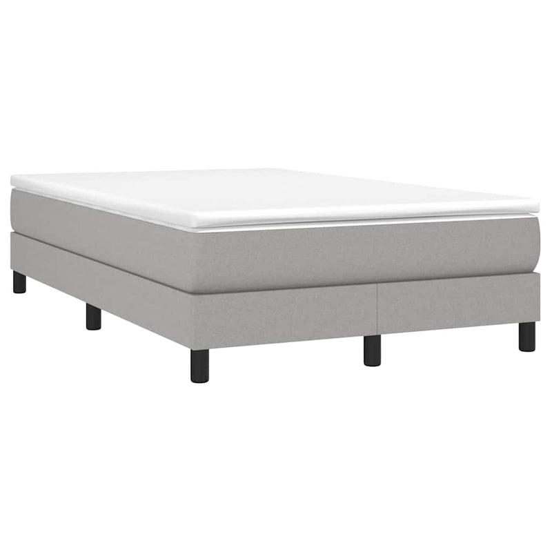 Pat box spring cu saltea, gri deschis, 120x200 cm, textil