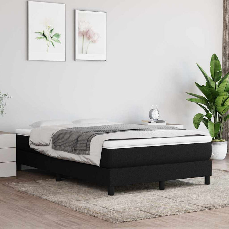 Pat box spring cu saltea, negru, 120x200 cm, textil
