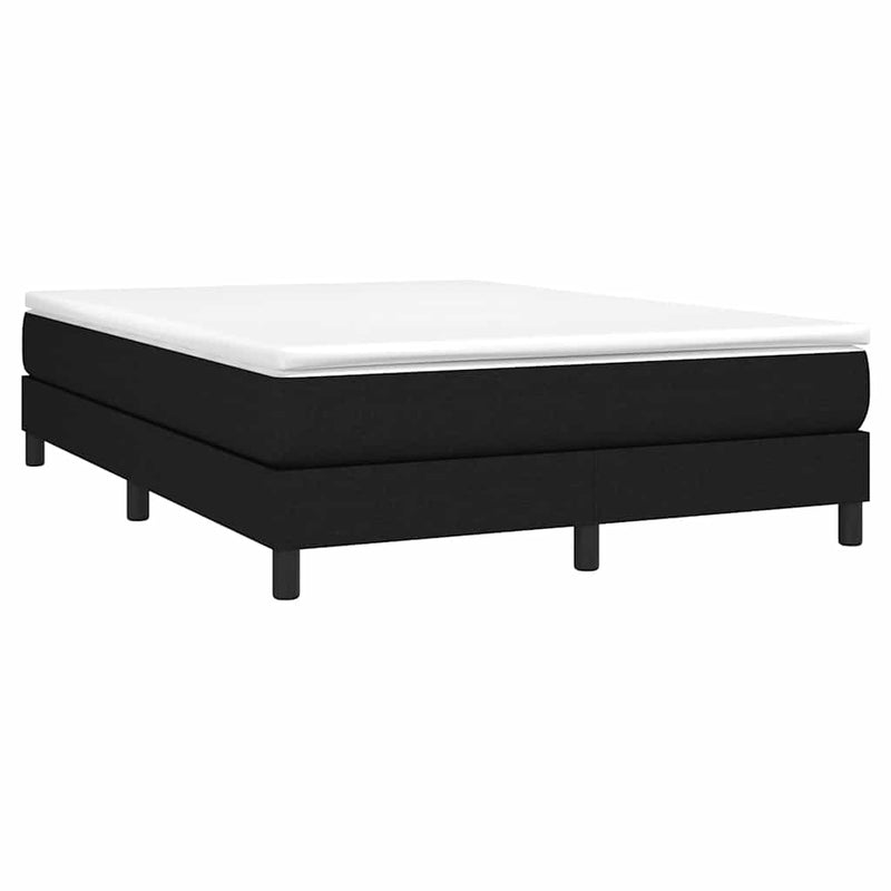 Pat box spring cu saltea, negru, 140x190 cm, textil