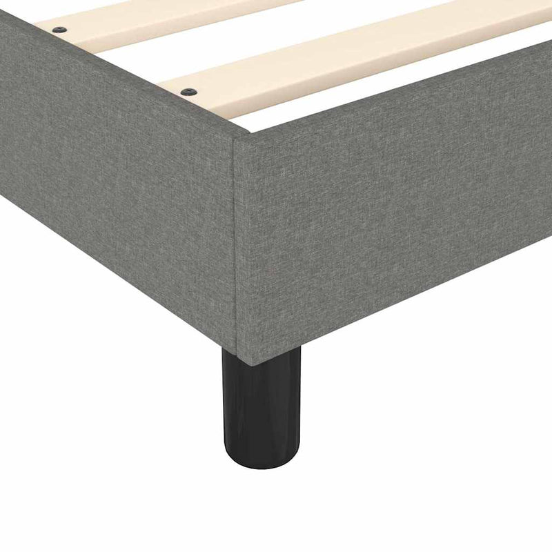Pat box spring cu saltea, gri închis, 140x200 cm, textil