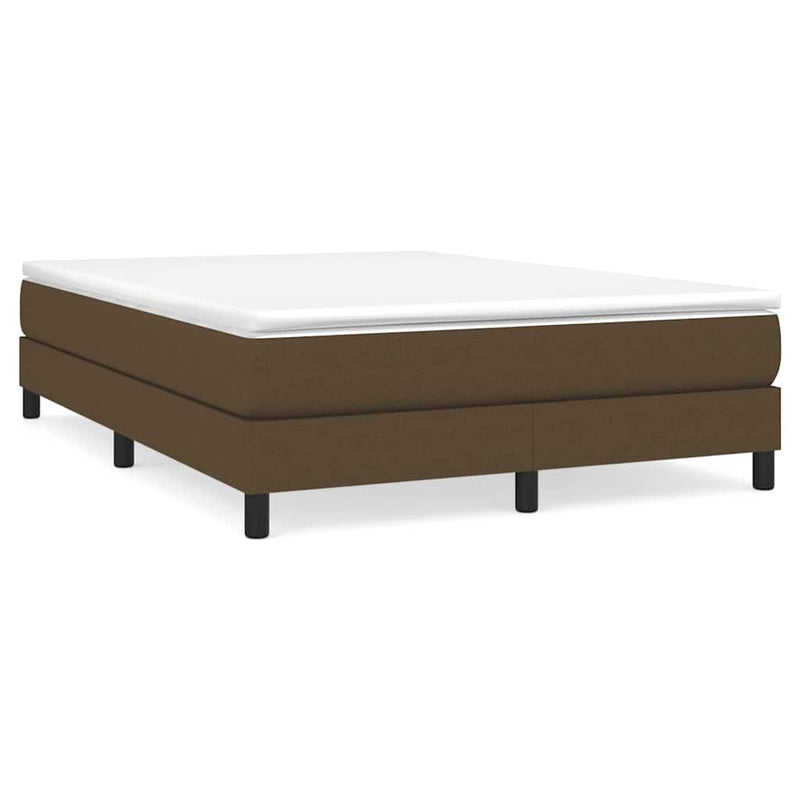 Pat continental cu saltea, maro închis, 140x200 cm, textil