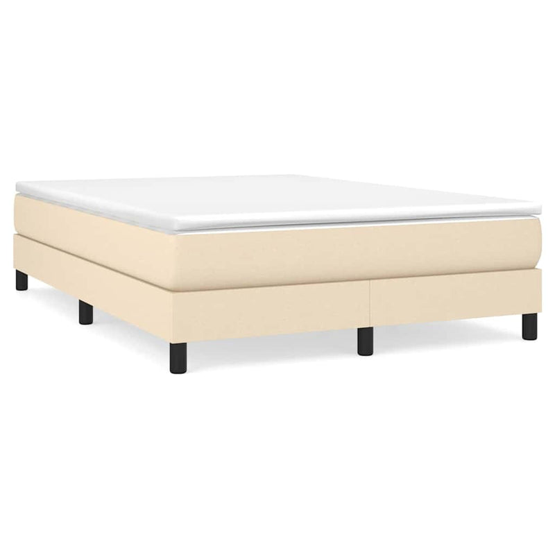 Pat continental cu saltea, crem, 140x200 cm, material textil
