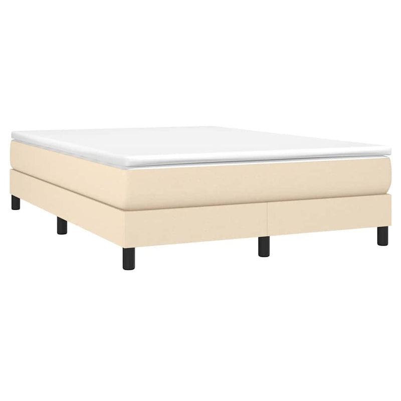 Pat box spring cu saltea, crem, 160x200 cm, material textil