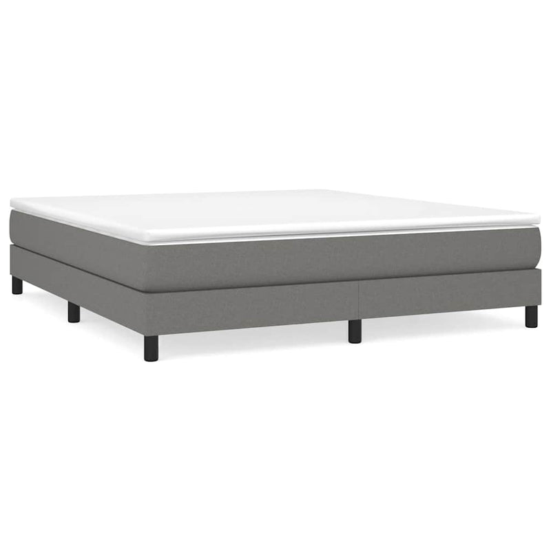 Pat box spring cu saltea, gri închis, 180x200 cm, textil