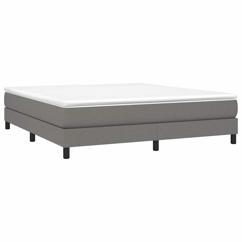 Pat box spring cu saltea, gri închis, 180x200 cm, textil
