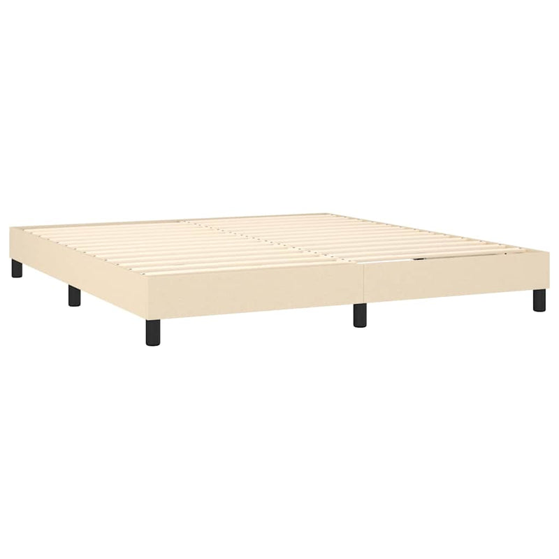 Pat continental cu saltea, crem, 180x200 cm, textil