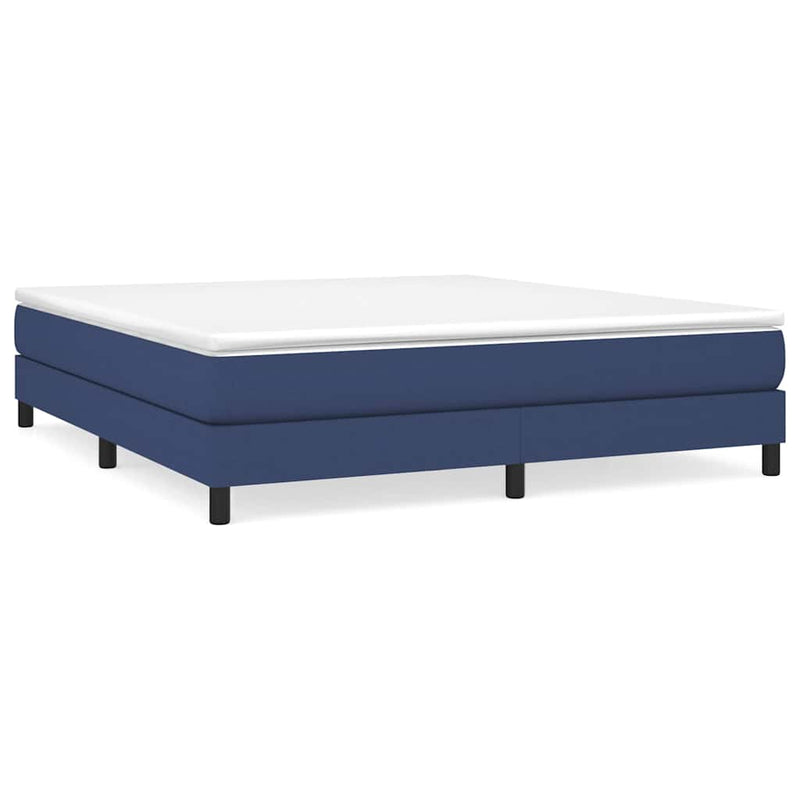 Pat box spring cu saltea, albastru, 180x200 cm, material textil