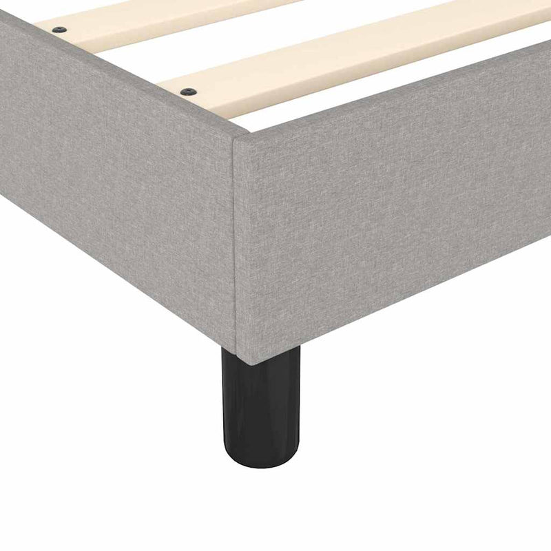 Pat box spring cu saltea, gri deschis, 200x200 cm, textil