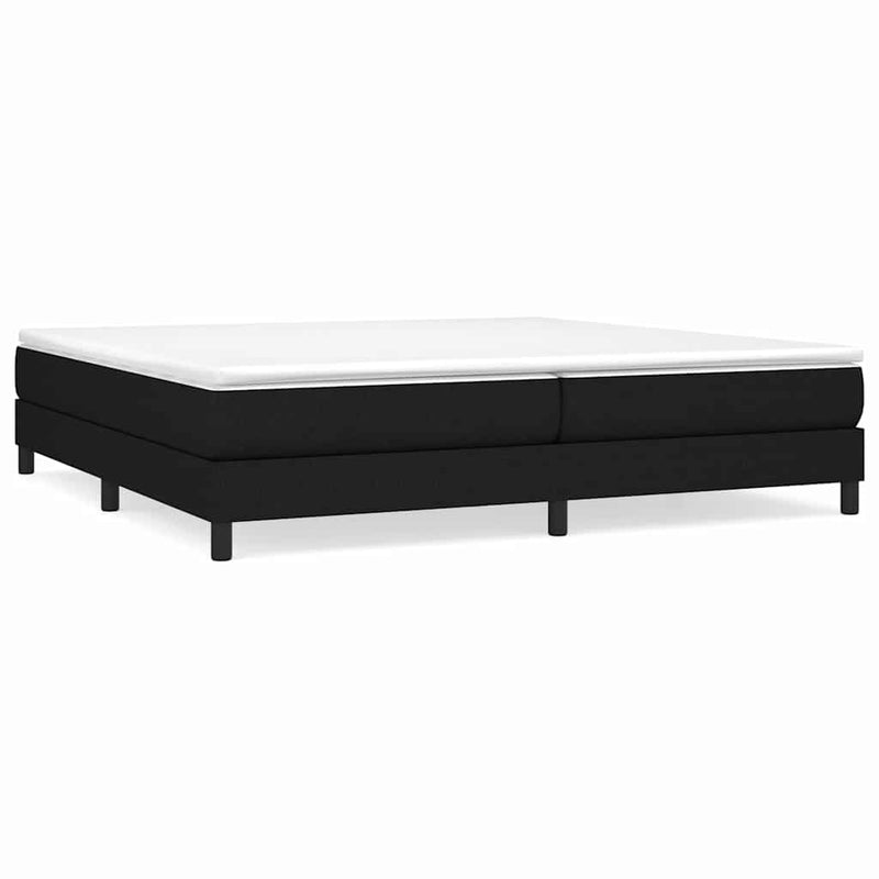 Pat box spring cu saltea, negru, 200x200 cm, textil