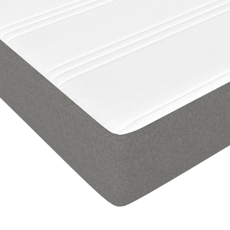 Pat box spring cu saltea, gri închis, 90x190 cm, textil