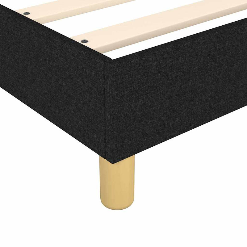 Pat box spring cu saltea, negru, 90x200 cm, textil