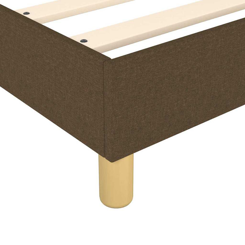 Pat box spring cu saltea, maro închis, 90x200 cm, textil