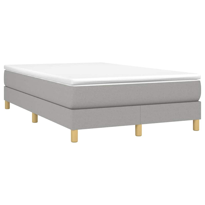 Pat box spring cu saltea, gri deschis, 120x200 cm, textil