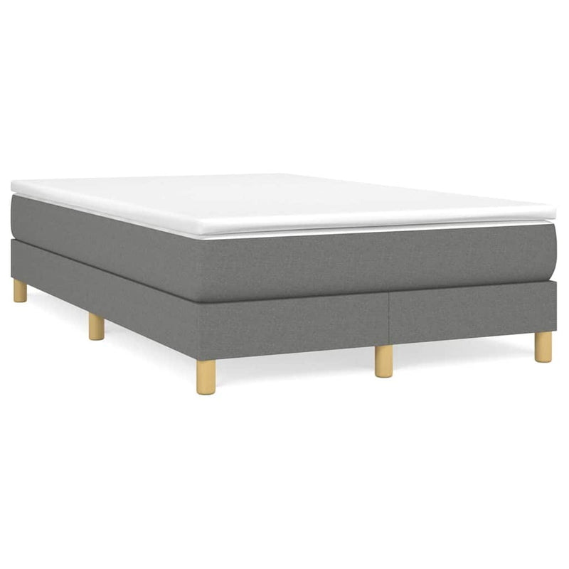 Pat box spring cu saltea, gri închis, 120x200 cm, textil