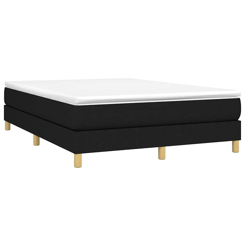 Pat box spring cu saltea, negru, 140x200 cm, textil