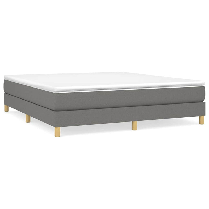 Pat box spring cu saltea, gri închis, 180x200 cm, textil