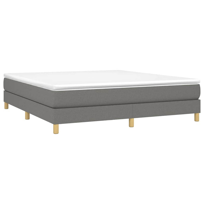 Pat box spring cu saltea, gri închis, 180x200 cm, textil